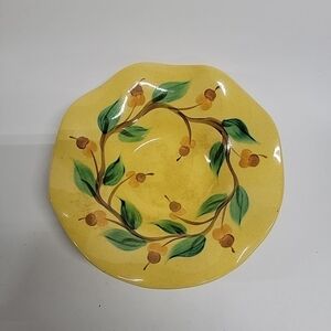 Gale Pittman Yellow Floral Vowl with Green Leaves